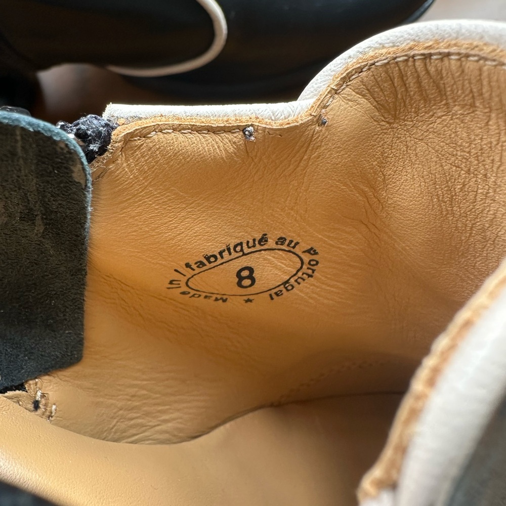 SOLD! Fluevog NEARLY NEW Enneagram Receptive side lace-up black/cream heel - 8 - Picture 14 of 16